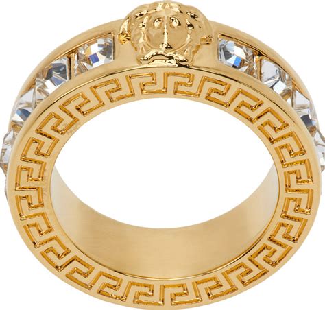 unmarked gold ring Versace style